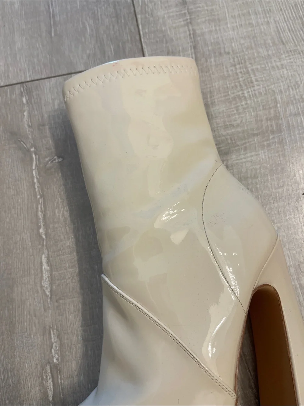 Chunky Platform Ankle Boots in Cream Size 6- worn once!